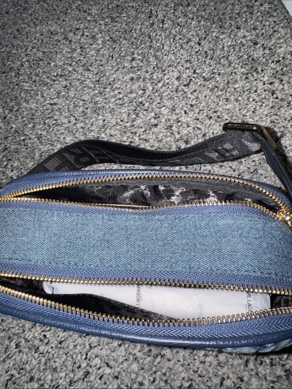 Karl Lagerfeld Denim Crossbody Camera Bag